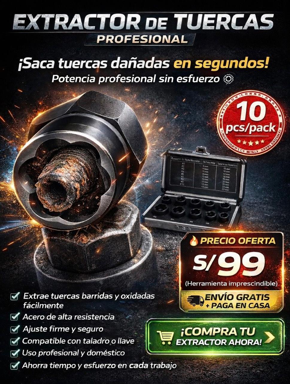 EXTRACTOR DE TUERCAS MASTER PRO🔩DE 10 PIEZAS🔥