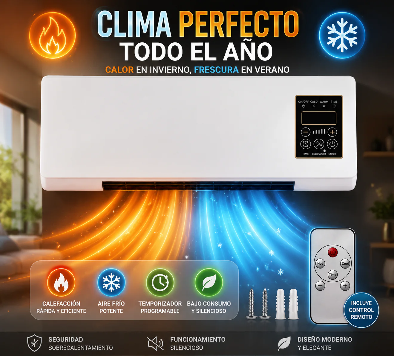 AIRE ACONDICIONADO 2 EN 1 PORTATIL❄️🔥
