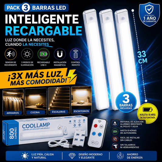 PACK DE 3 BARRAS LED INTELIGENTE RECARGABLE🔥