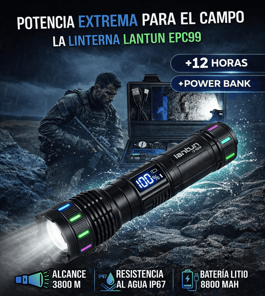 🔦😱Linterna Zoom Telescópica de Acero 3800M + Potencia🔋| OFERTA