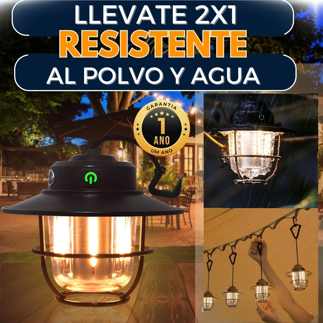 LÁMPARA COLGANTE DE CAMPAMENTO 2x1 💡| ENVÍO GRATIS