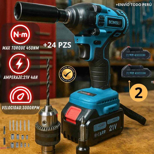 LLAVE DE IMPACTO INALÁMBRICO AMERICANO 🇺🇸 + ACCESORIOS GRATIS