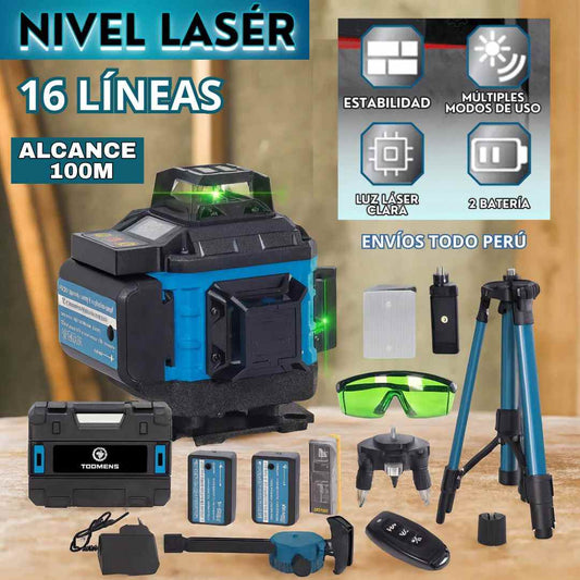 NIVEL LÁSER PROFESIONAL 16 LÍNEAS AMERICANO 🇺🇸 | ENVÍO GRATIS