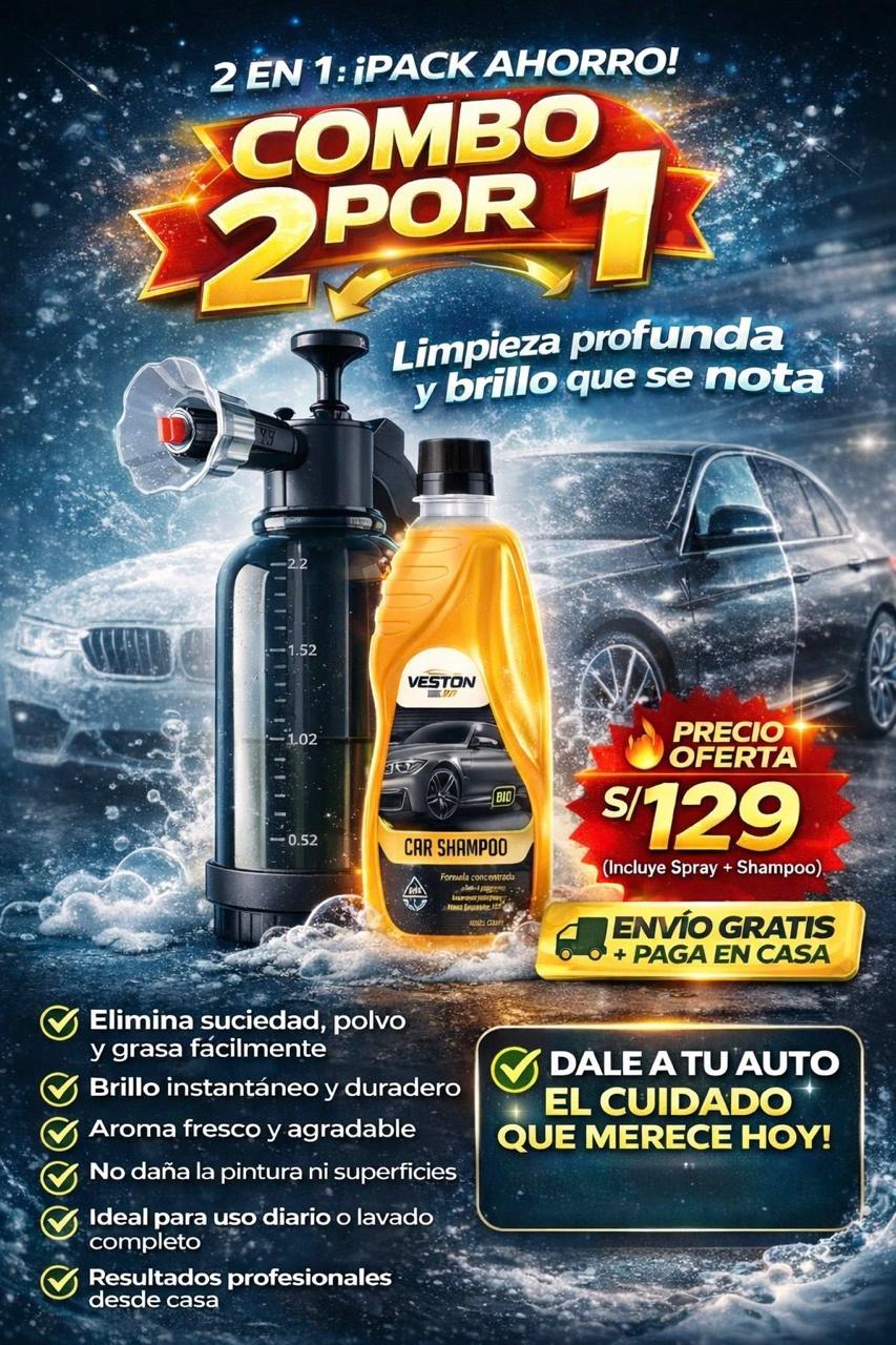 MEGA COMBO🔥 SPRAY DE CARRO + SHAMPOO✨🚗