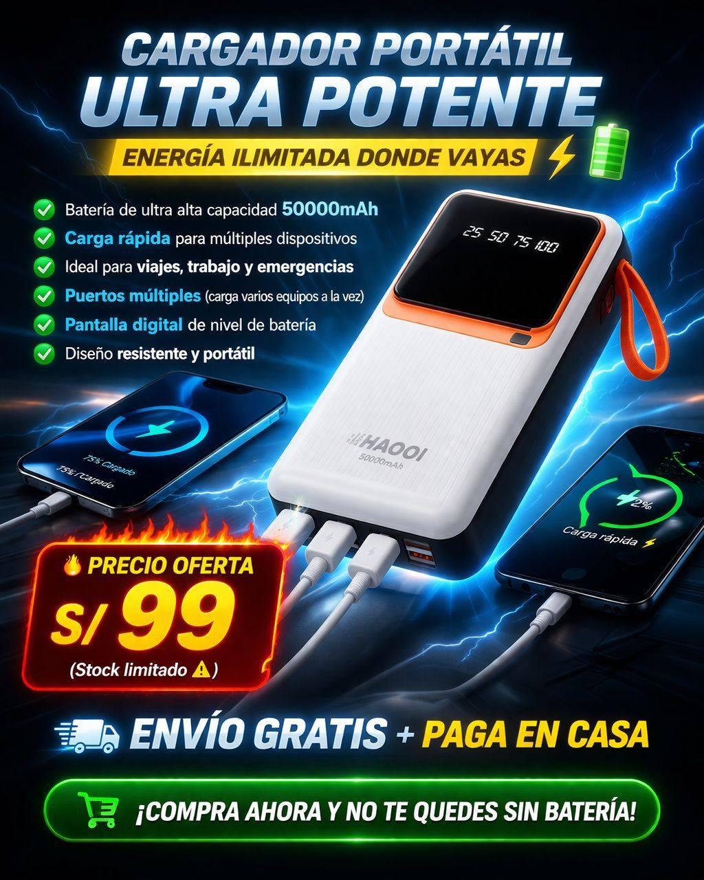SUPER POWER BANK 50000 mAh🔋🔥