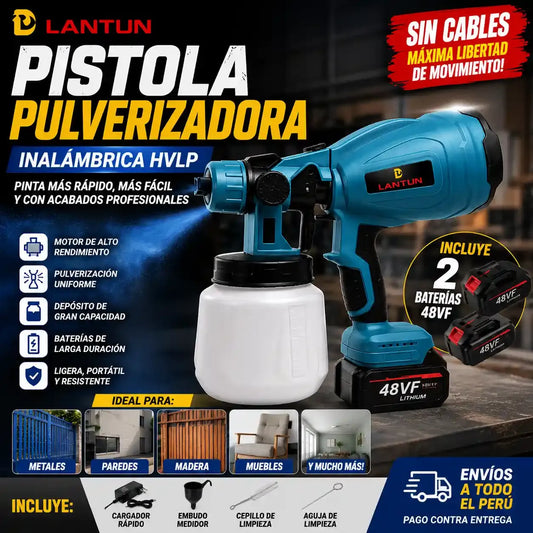 PULVERIZADORA DE PINTURA PREMIUM + 2 BATERÍAS | ENVÍO GRATIS