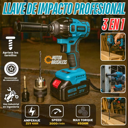 LLAVE DE IMPACTO INALÁMBRICO AMERICANO 🇺🇸 + ACCESORIOS GRATIS