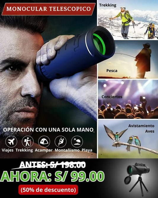 MONOCULAR TELESCÓPICO PRO MAX® TELESCOPIO VERSION MEJORADA LARGO ALCANCE 40X60