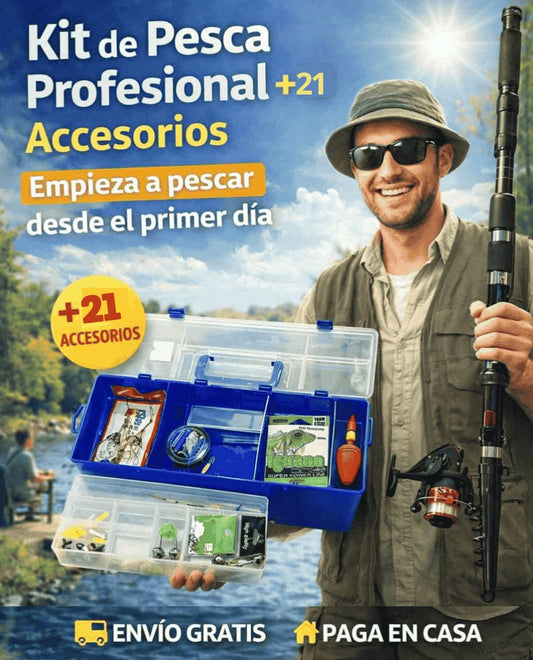 Super Kit de Pesca Profesional (+21 Accesorios)