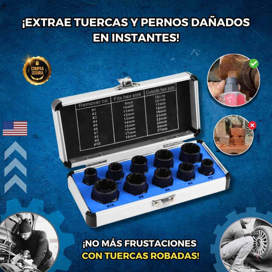JUEGO DE EXTRACTOR DE TUERCAS AMERICANO 🇺🇸 + ENVÍO GRATIS 🤩